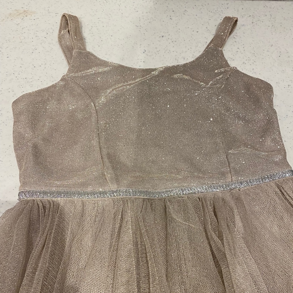 Cat & Jack Glittery Tan Formal Dress